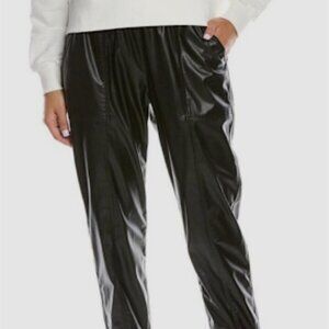 Derek Lam 10 Crosby Jogger Women 18 Black Faux Leather Pullover Elastic Waist